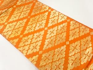 アンティーク　花菱模様織出し袋帯（着用可）